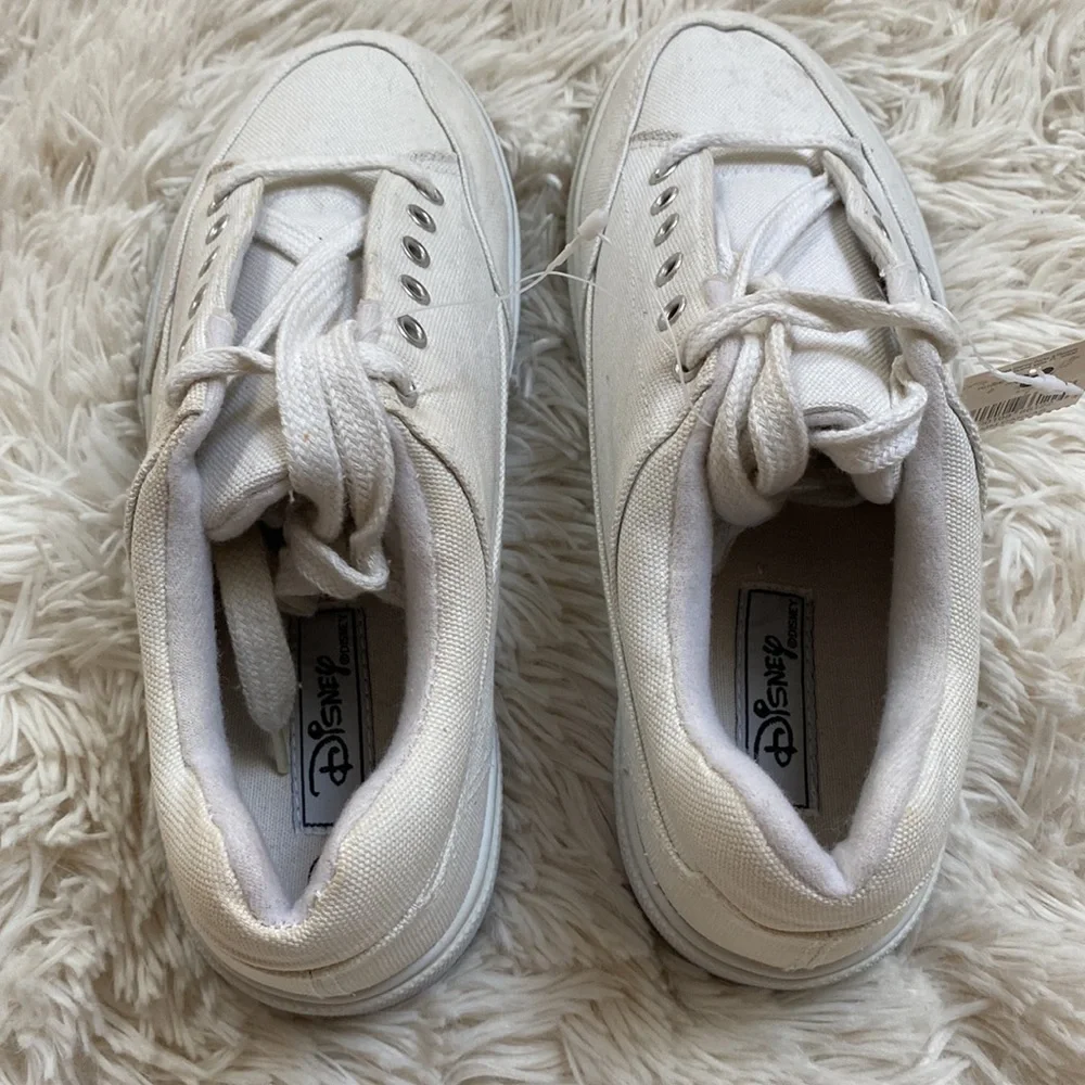 🎉2XHP🎉 Disney Vintage Mickey Mouse Canvas Sneakers 💗 White - Picture 8 of 16